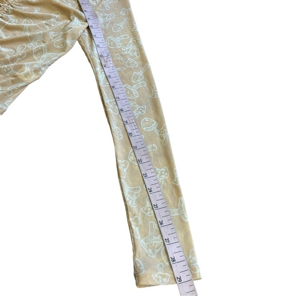 Self Esteem Peach Orange Mushroom Sheer Adjustable Long Sleeve Top Women’s S - Picture 9 of 11